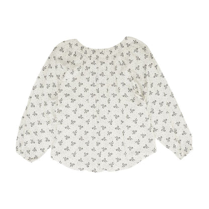 White Graphic Blouse