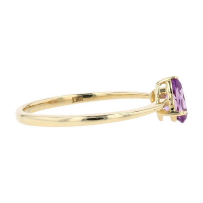 1/3 ctw 10K Yellow Gold Amethyst Fashion Ring