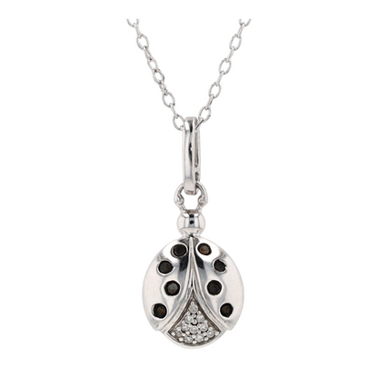 Sterling Silver Black Diamond Pendant Necklace