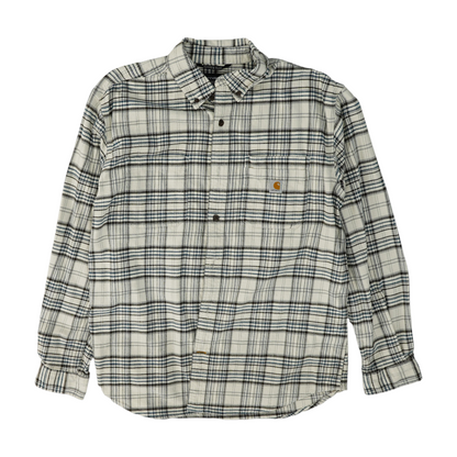 White Plaid Flannel Button Down