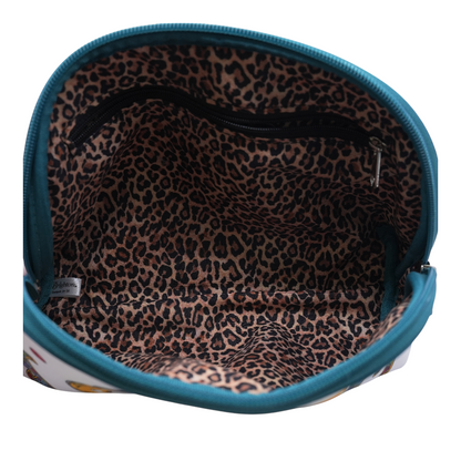 White Print Makeup Bag