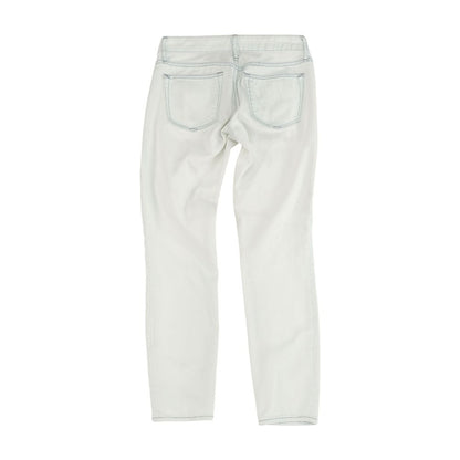 White Solid Mid Rise Skinny Leg Jeans