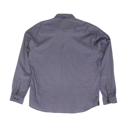 Purple Print Long Sleeve Button Down
