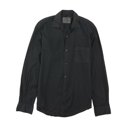 Charcoal Solid Long Sleeve Button Down