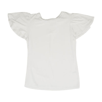 White Solid Crewneck Knit Top