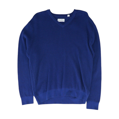 Blue Solid Pullover Sweater