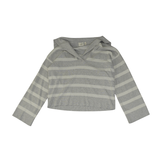 Gray Striped Pullover Sweater