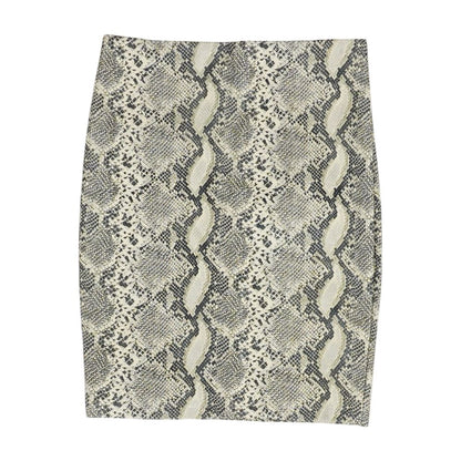 Beige Animal Print Midi Skirt
