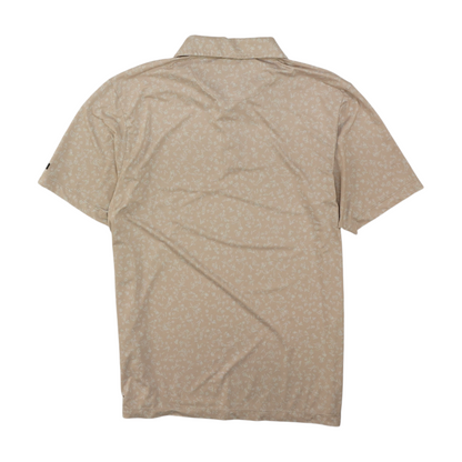 Beige Floral Short Sleeve Polo