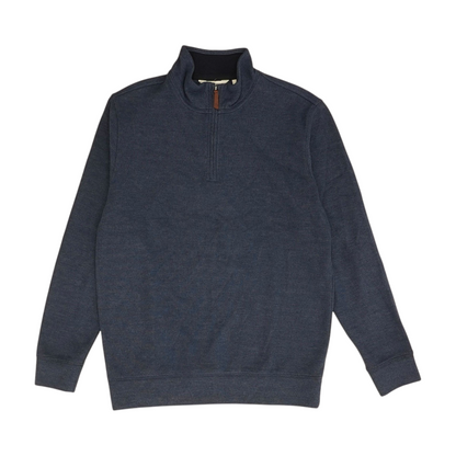 Blue Solid 1/4 Zip Pullover