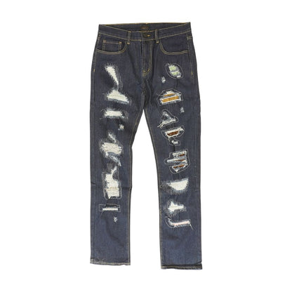 Navy Solid Straight Leg Jeans