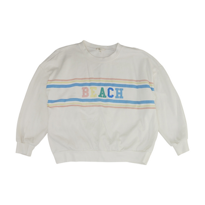 White Solid Sweatshirt Pullover