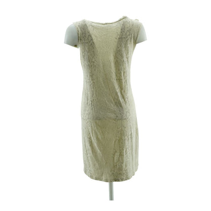 Beige Animal Print Midi Dress
