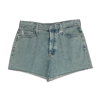 Blue Solid Denim Shorts