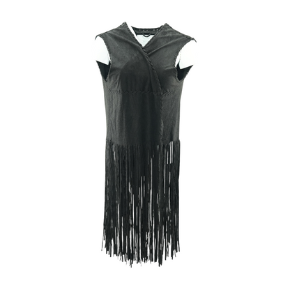 Black Solid Casual Vest
