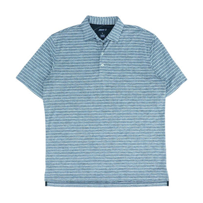 Gray Striped Short Sleeve Polo