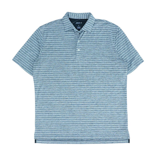 Gray Striped Short Sleeve Polo