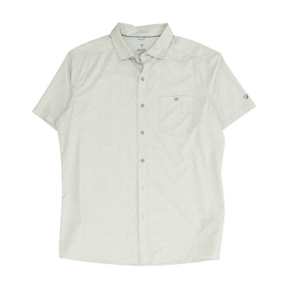 Gray Abstract Short Sleeve Button Down
