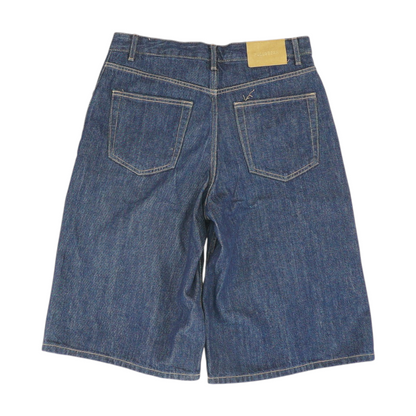 Navy Solid Denim Capris