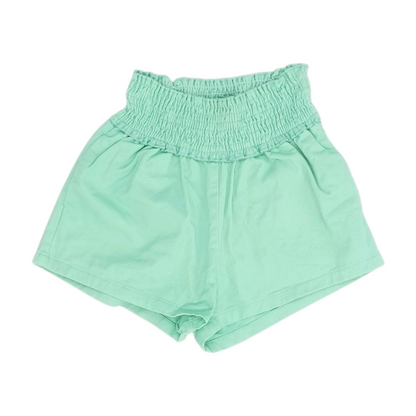 Green Solid Casual Shorts