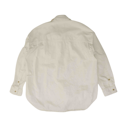 White Solid Long Sleeve Button Down