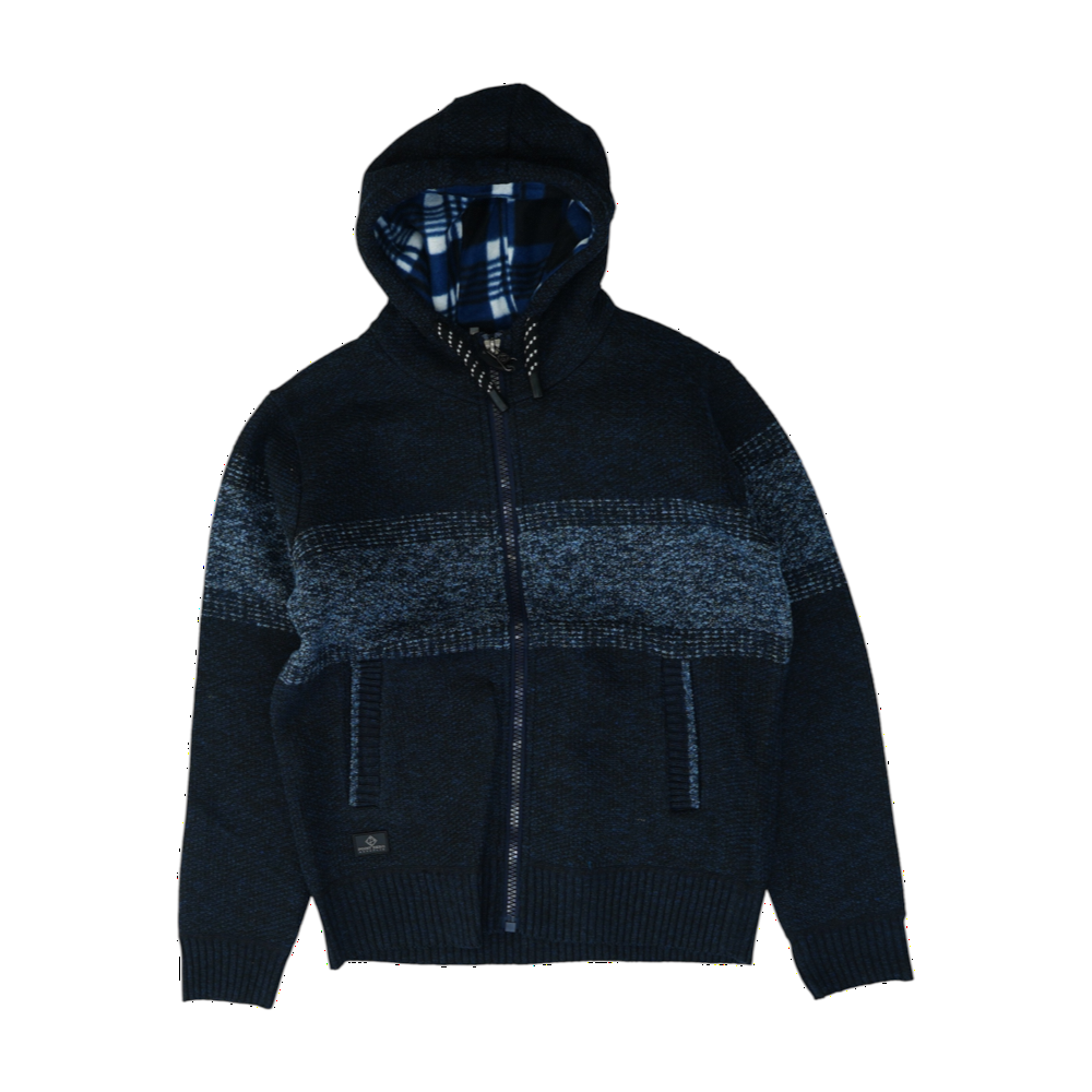 Bonded Navy Color Block Cardigan Sweater – Image 1