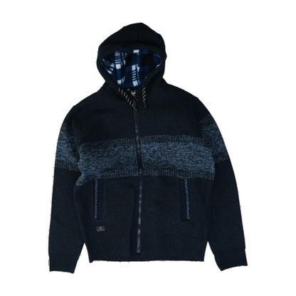 Bonded Navy Color Block Cardigan Sweater – Image 1