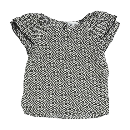 White Abstract Blouse