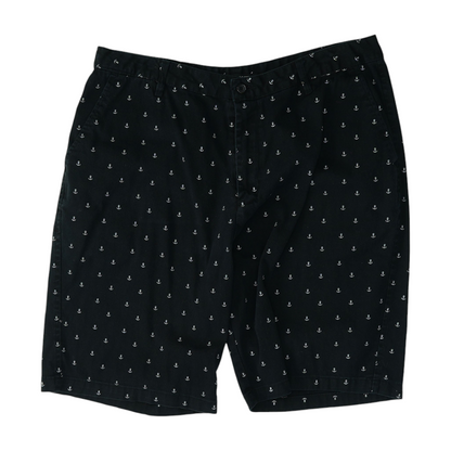Black Print Chino Shorts