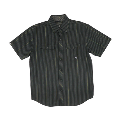 Black Striped Short Sleeve Button Down
