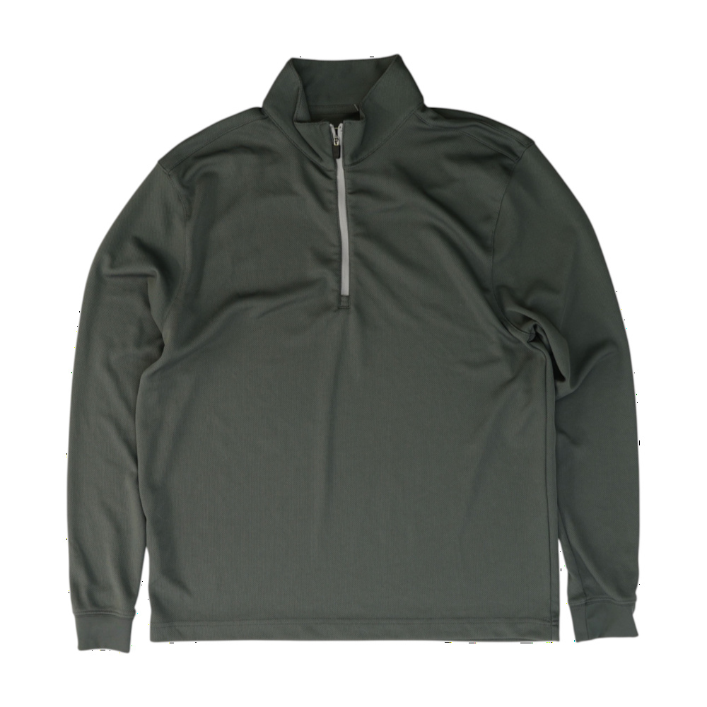 Gray Solid 1/4 Zip Pullover