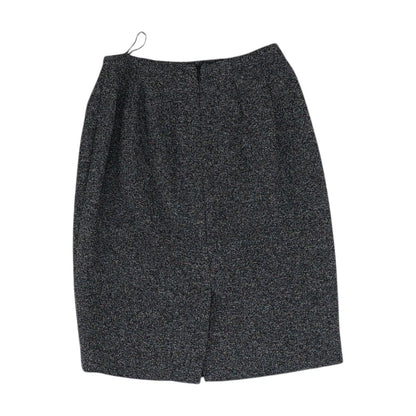 Gray Solid Midi Skirt