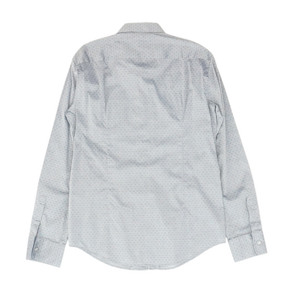 Navy Print Long Sleeve Button Down