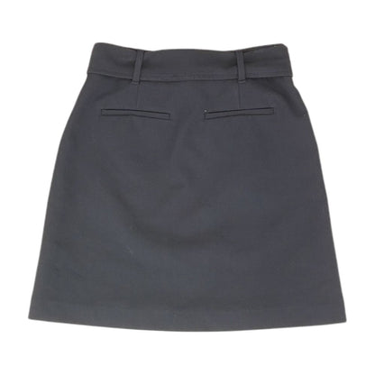 Navy Solid Midi Skirt