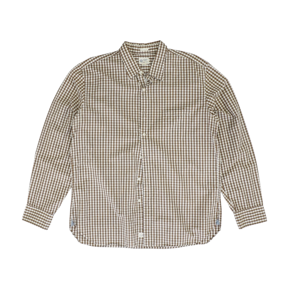 Brown Check Long Sleeve Button Down