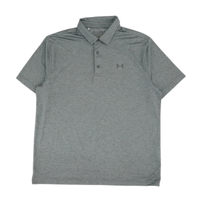 Gray Solid Short Sleeve Polo
