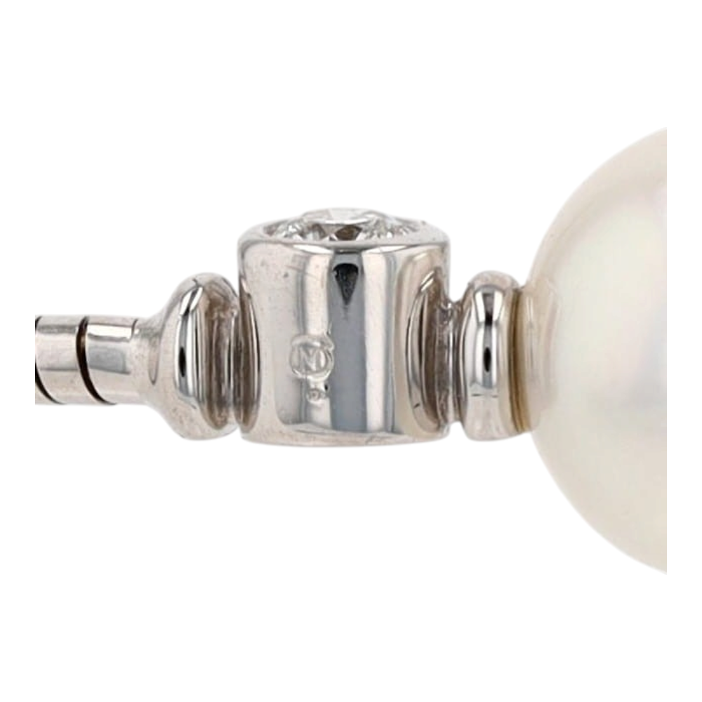18K White Gold Cultured Pearl Choker Necklace