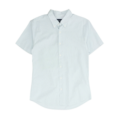 Blue Striped Short Sleeve Button Down