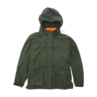 Green Solid Rain Jacket