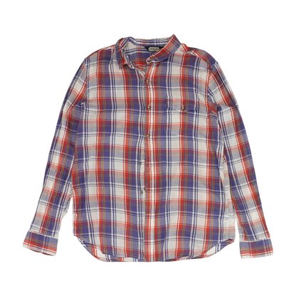 Blue Plaid Long Sleeve Button Down