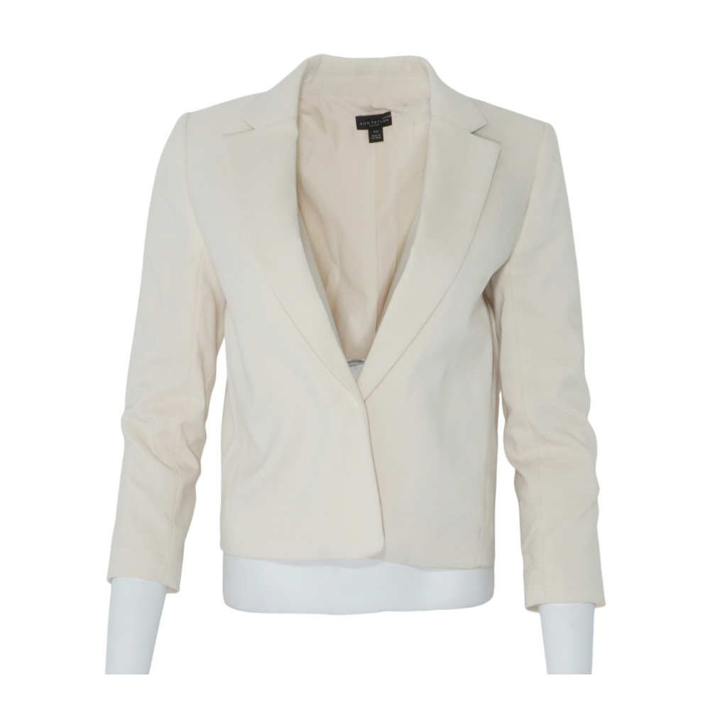 Cream Solid Blazer