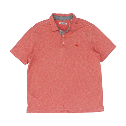 Red Solid Short Sleeve Polo