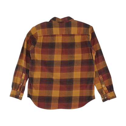Orange Check Flannel Button Down