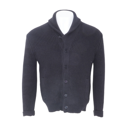 Black Solid Cardigan Sweater