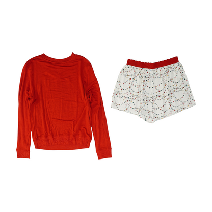 Red Solid Pajama Set
