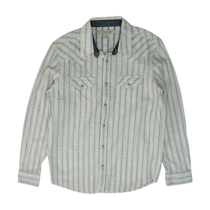 Ivory Striped Long Sleeve Button Down