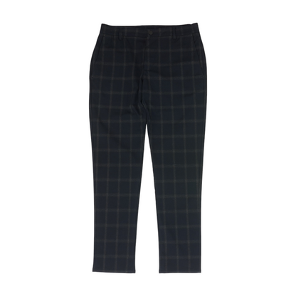 Navy Plaid Regular Pants