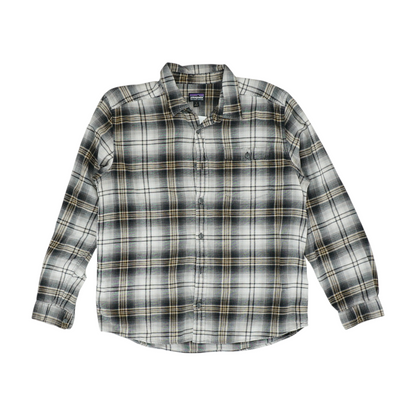 Gray Plaid Flannel Button Down