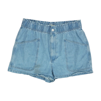 Blue Solid Denim Shorts