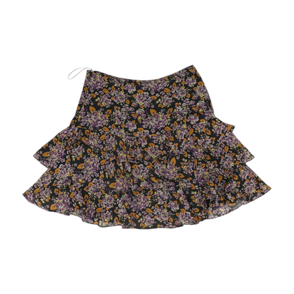 Purple Floral Mini Skirt